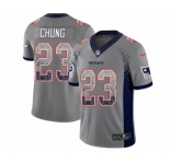 Men's Nike New England Patriots #23 Patrick Chung Limited Gray Rush Drift Fashion NFL Jersey