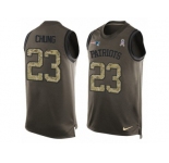 Men's Nike New England Patriots #23 Patrick Chung Limited Green Salute to Service Tank Top NFL Jersey