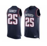 Men's Nike New England Patriots #25 Bishop Sankey Limited Navy Blue Player Name & Number Tank Top NFL Jersey