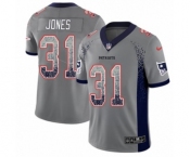 Men's Nike New England Patriots #31 Jonathan Jones Limited Gray Rush Drift Fashion NFL Jersey