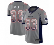 Men's Nike New England Patriots #33 Jeremy Hill Limited Gray Rush Drift Fashion NFL Jersey