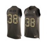 Men's Nike New England Patriots #38 Brandon Bolden Limited Green Salute to Service Tank Top NFL Jersey