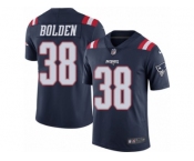 Men's Nike New England Patriots #38 Brandon Bolden Limited Navy Blue Rush NFL Jersey