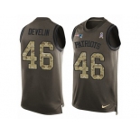 Men's Nike New England Patriots #46 James Develin Limited Green Salute to Service Tank Top NFL Jersey