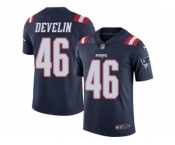 Men's Nike New England Patriots #46 James Develin Limited Navy Blue Rush NFL Jersey