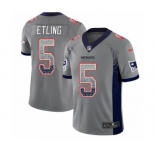 Men's Nike New England Patriots #5 Danny Etling Limited Gray Rush Drift Fashion NFL Jersey