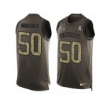 Men's Nike New England Patriots #50 Rob Ninkovich Limited Green Salute to Service Tank Top NFL Jersey