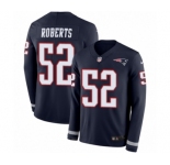 Men's Nike New England Patriots #52 Elandon Roberts Limited Navy Blue Therma Long Sleeve NFL Jersey
