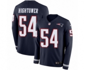 Men's Nike New England Patriots #54 Dont'a Hightower Limited Navy Blue Therma Long Sleeve NFL Jersey