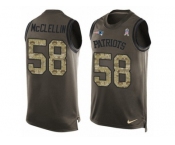 Men's Nike New England Patriots #58 Shea McClellin Limited Green Salute to Service Tank Top NFL Jersey