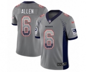 Men's Nike New England Patriots #6 Ryan Allen Limited Gray Rush Drift Fashion NFL Jersey