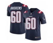 Men's Nike New England Patriots #60 David Andrews Limited Navy Blue Rush NFL Jersey