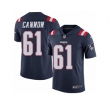 Men's Nike New England Patriots #61 Marcus Cannon Limited Navy Blue Rush NFL Jersey