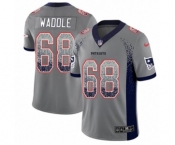 Men's Nike New England Patriots #68 LaAdrian Waddle Limited Gray Rush Drift Fashion NFL Jersey