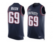 Men's Nike New England Patriots #69 Shaq Mason Limited Navy Blue Player Name & Number Tank Top NFL Jersey