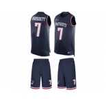 Men's Nike New England Patriots #7 Jacoby Brissett Limited Navy Blue Tank Top Suit NFL Jersey
