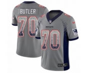 Men's Nike New England Patriots #70 Adam Butler Limited Gray Rush Drift Fashion NFL Jersey