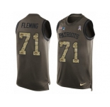 Men's Nike New England Patriots #71 Cameron Fleming Limited Green Salute to Service Tank Top NFL Jersey