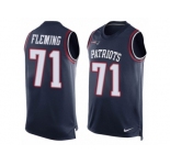 Men's Nike New England Patriots #71 Cameron Fleming Limited Navy Blue Player Name & Number Tank Top NFL Jersey