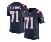 Men's Nike New England Patriots #71 Cameron Fleming Limited Navy Blue Rush NFL Jersey