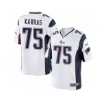 Men's Nike New England Patriots #75 Ted Karras Limited White NFL Jersey