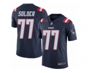 Men's Nike New England Patriots #77 Nate Solder Limited Navy Blue Rush NFL Jersey