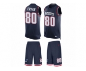 Men's Nike New England Patriots #80 Irving Fryar Limited Navy Blue Tank Top Suit NFL Jersey