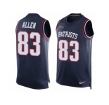 Men's Nike New England Patriots #83 Dwayne Allen Limited Navy Blue Player Name & Number Tank Top NFL Jersey