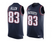 Men's Nike New England Patriots #83 Dwayne Allen Limited Navy Blue Player Name & Number Tank Top NFL Jersey