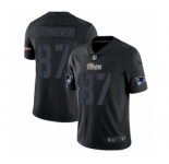 Men's Nike New England Patriots #87 Rob Gronkowski Limited Black Rush Impact NFL Jersey