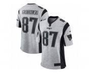 Men's Nike New England Patriots #87 Rob Gronkowski Limited Gray Gridiron II NFL Jersey