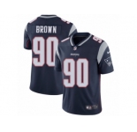 Men's Nike New England Patriots #90 Malcom Brown Vapor Untouchable Limited Navy Blue Team Color NFL Jersey