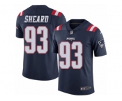 Men's Nike New England Patriots #93 Jabaal Sheard Limited Navy Blue Rush NFL Jersey