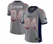 Men's Nike New England Patriots #94 Adrian Clayborn Limited Gray Rush Drift Fashion NFL Jersey