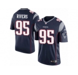 Men's Nike New England Patriots #95 Derek Rivers Limited Navy Blue Team Color NFL Jersey