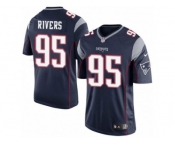 Men's Nike New England Patriots #95 Derek Rivers Limited Navy Blue Team Color NFL Jersey