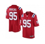 Men's Nike New England Patriots #95 Derek Rivers Limited Red Alternate NFL Jersey