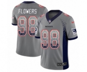 Men's Nike New England Patriots #98 Trey Flowers Limited Gray Rush Drift Fashion NFL Jersey