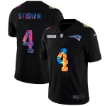New England Patriots #4 Jarrett Stidham Men's Nike Multi-Color Black 2020 NFL Crucial Catch Vapor Untouchable Limited Jersey
