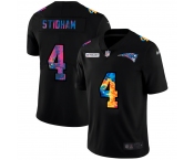 New England Patriots #4 Jarrett Stidham Men's Nike Multi-Color Black 2020 NFL Crucial Catch Vapor Untouchable Limited Jersey