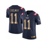 Nike New England Patriots #11 Julian Edelman Navy Blue Men's Stitched NFL Limited Gold Rush Jersey