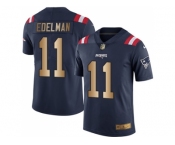 Nike New England Patriots #11 Julian Edelman Navy Blue Men's Stitched NFL Limited Gold Rush Jersey