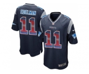 Nike New England Patriots #11 Julian Edelman Navy Blue Team Color Men's Stitched NFL Limited Strobe Jersey
