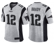 Nike New England Patriots #12 Tom Brady 2016 Gridiron Gray II Men's NFL Limited Jersey
