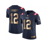 Nike New England Patriots #12 Tom Brady Navy Blue Men's Stitched NFL Limited Gold Rush Jersey