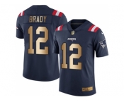 Nike New England Patriots #12 Tom Brady Navy Blue Men's Stitched NFL Limited Gold Rush Jersey