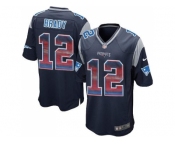Nike New England Patriots #12 Tom Brady Navy Blue Team Color Men's Stitched NFL Limited Strobe Jersey