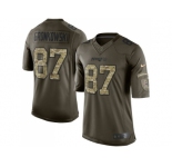 Nike New England Patriots #87 Rob Gronkowski Green Men Stitched NFL Limited 2015 Salute To Service Jersey