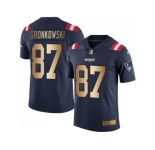 Nike New England Patriots #87 Rob Gronkowski Navy Blue Men's Stitched NFL Limited Gold Rush Jersey