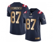 Nike New England Patriots #87 Rob Gronkowski Navy Blue Men's Stitched NFL Limited Gold Rush Jersey